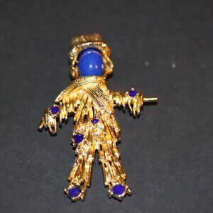 Vintage Unsigned Pauline Rader Scarecrow Large Brooch